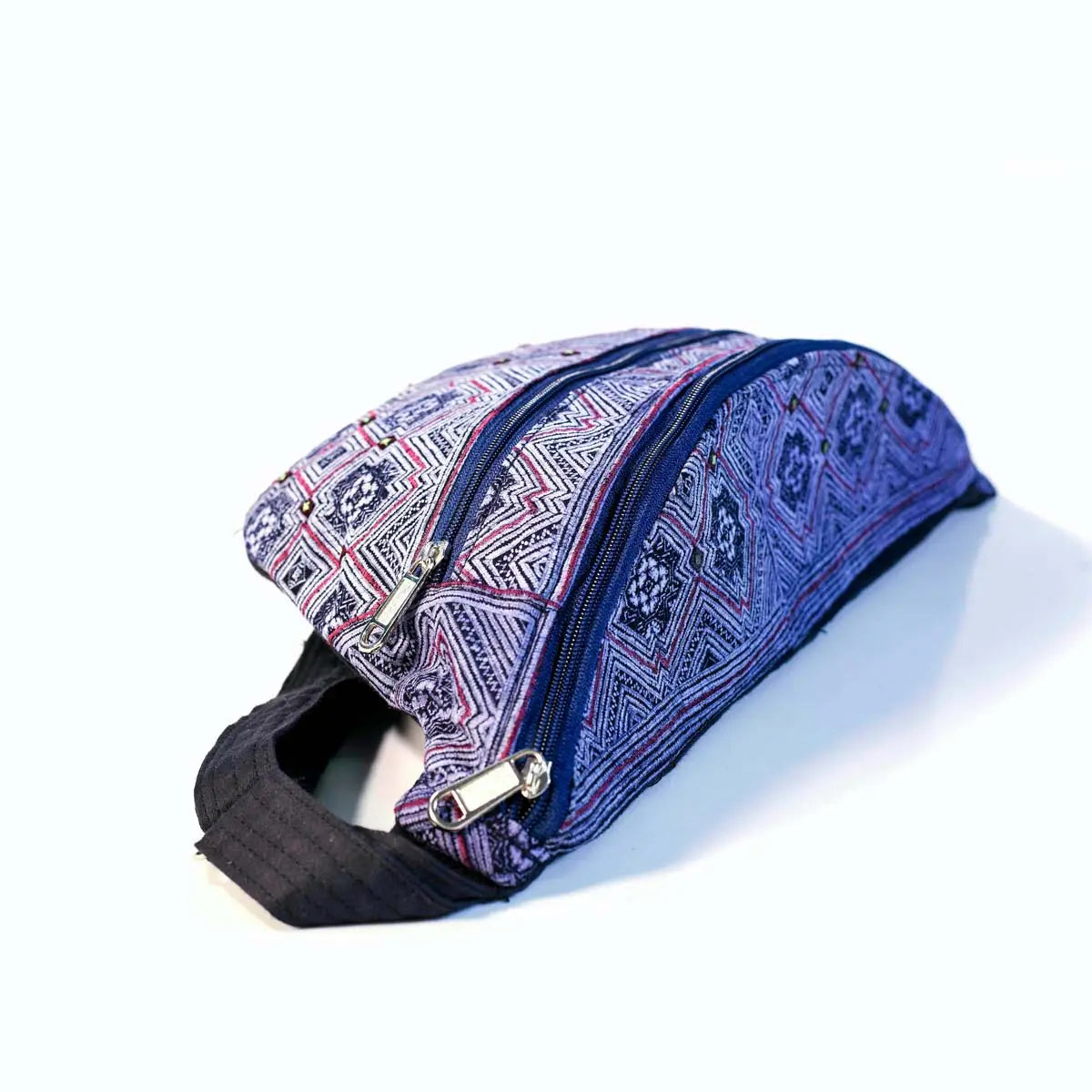 Vindigo purple hemp waist bag curved side profile