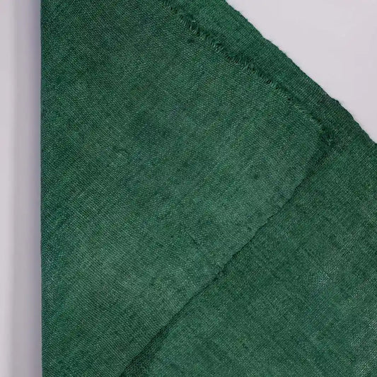 Vindigo green hemp fabric roll close-up natural texture