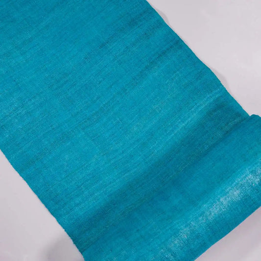 Vindigo turquoise hemp roll unrolled showing smooth texture