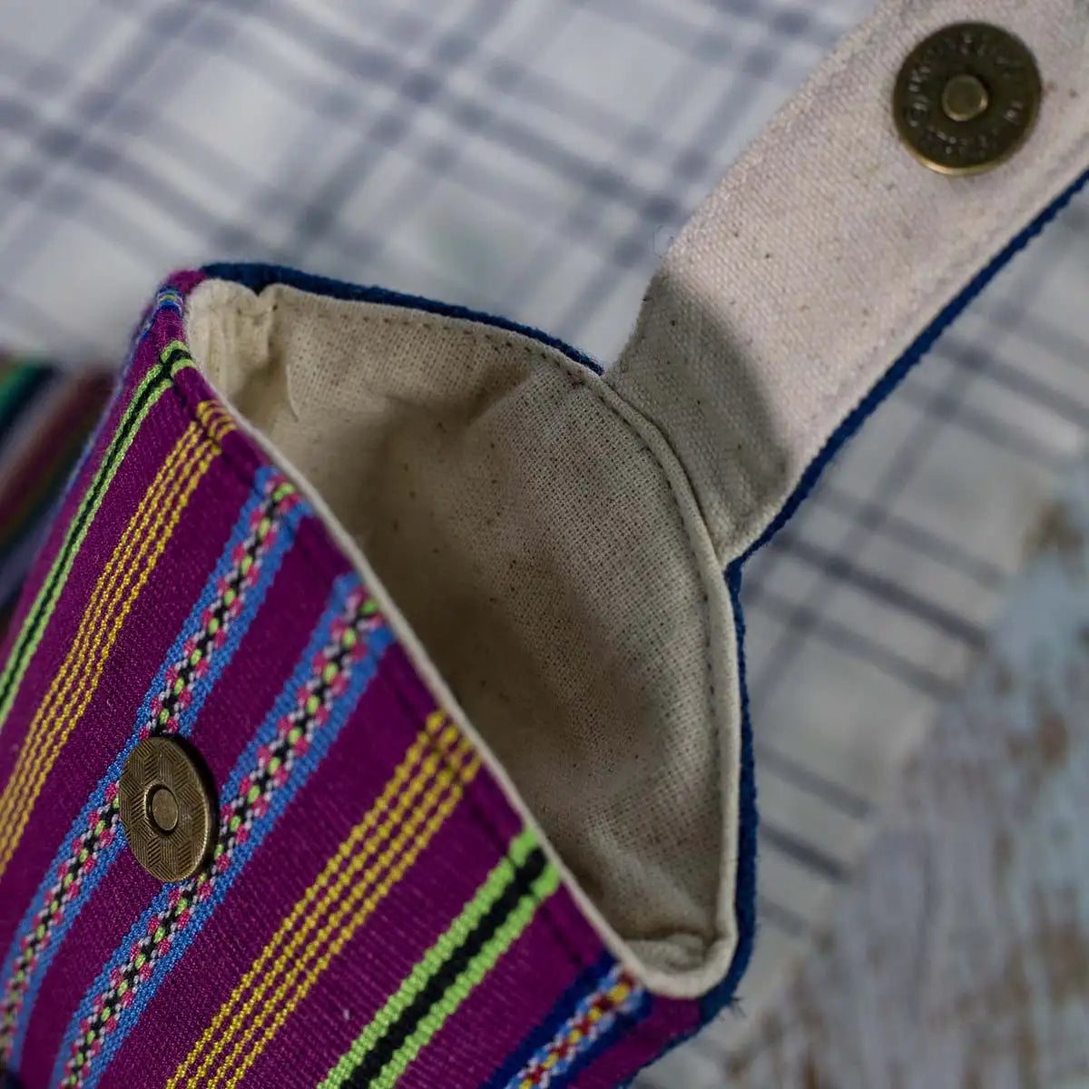 Vindigo phone case inner view with magnetic button flap