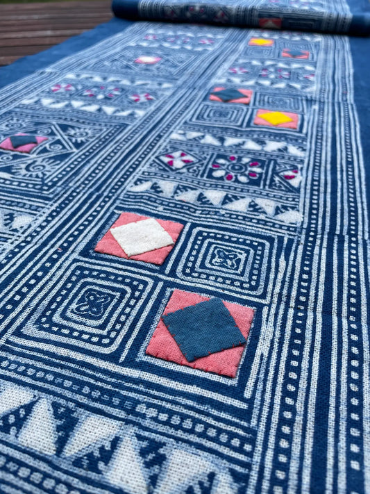 <tc>Handgjort H’mong-batiktyg – Ekologisk indigo och bivaxmönster i bomull</tc>