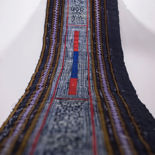 Vintage batik and embroidery roll