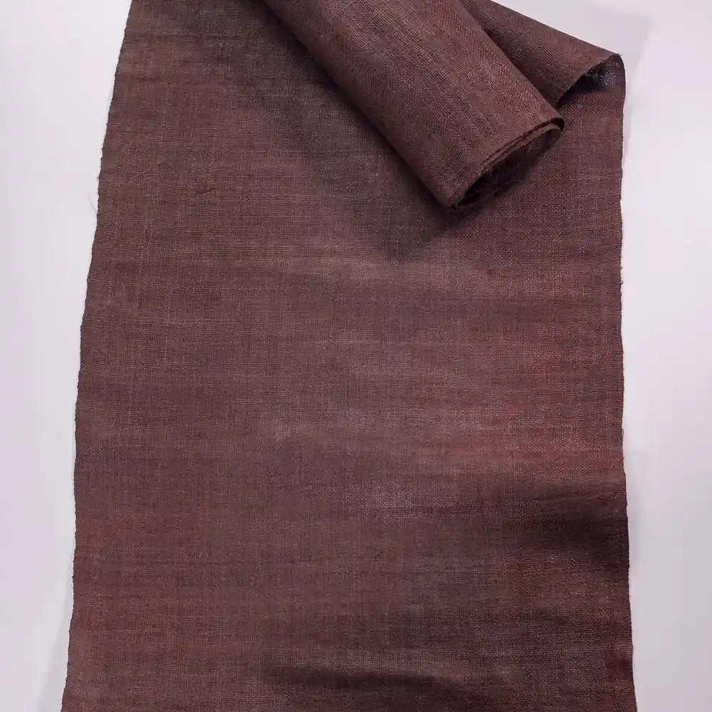 Vindigo plain brown hemp fabric roll laid flat full length