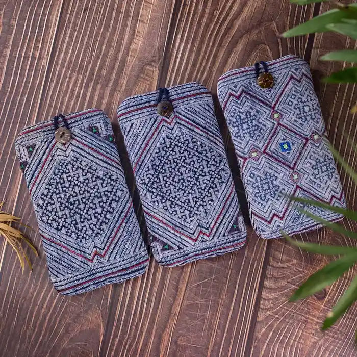 Vindigo geometric embroidered phone cases group shot