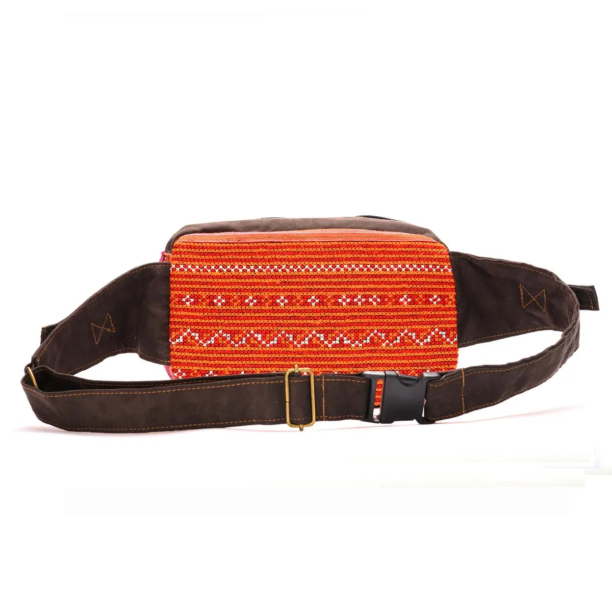 Vindigo waist bag made from H’mong embroidery side angle