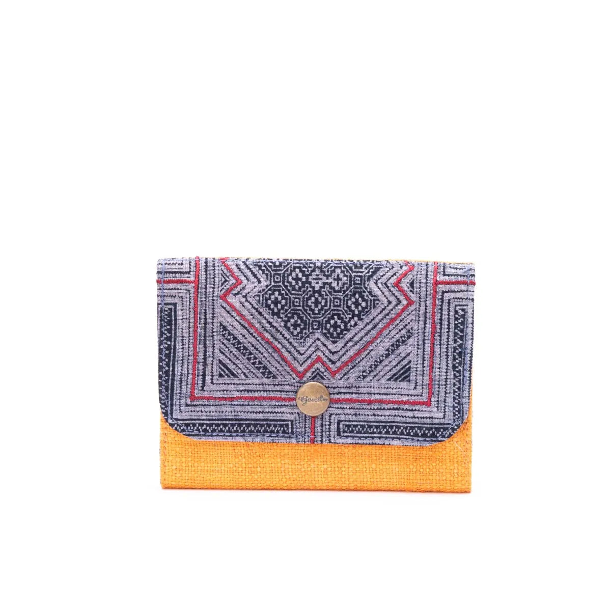 Vindigo handwoven pink and blue batik cardholder with magnetic button