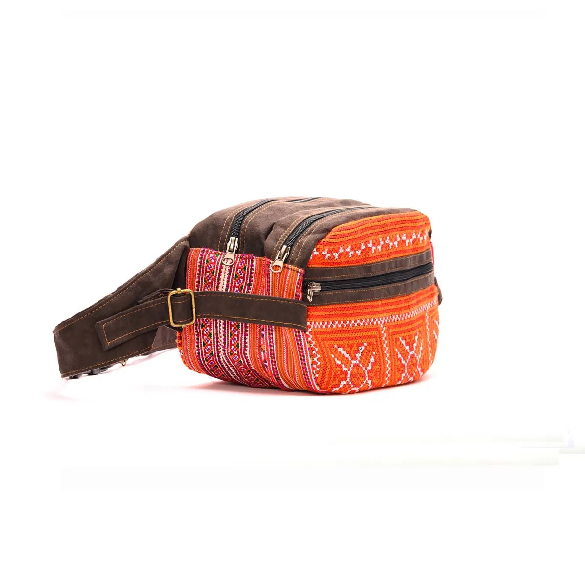 Vindigo embroidered waist bag with adjustable strap side perspective