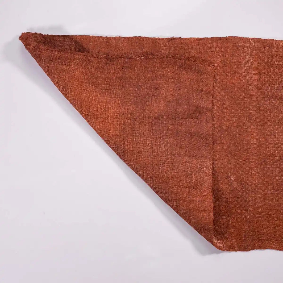Vindigo natural orange hemp fabric folded side view