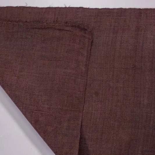 Vindigo brown hemp fabric roll folded and shown from side