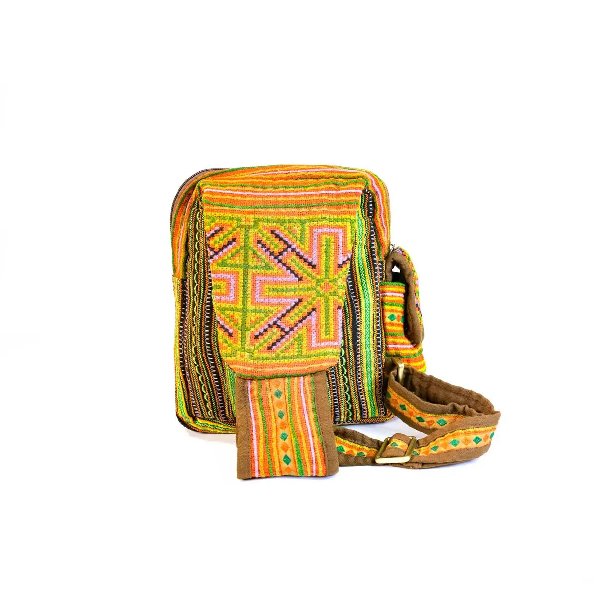 Vindigo multicolor hemp tribal sling bag back view