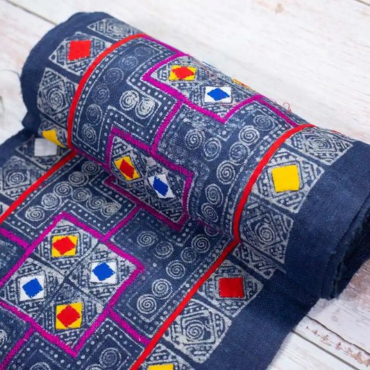 Vindigo indigo fabric roll fully rolled side view