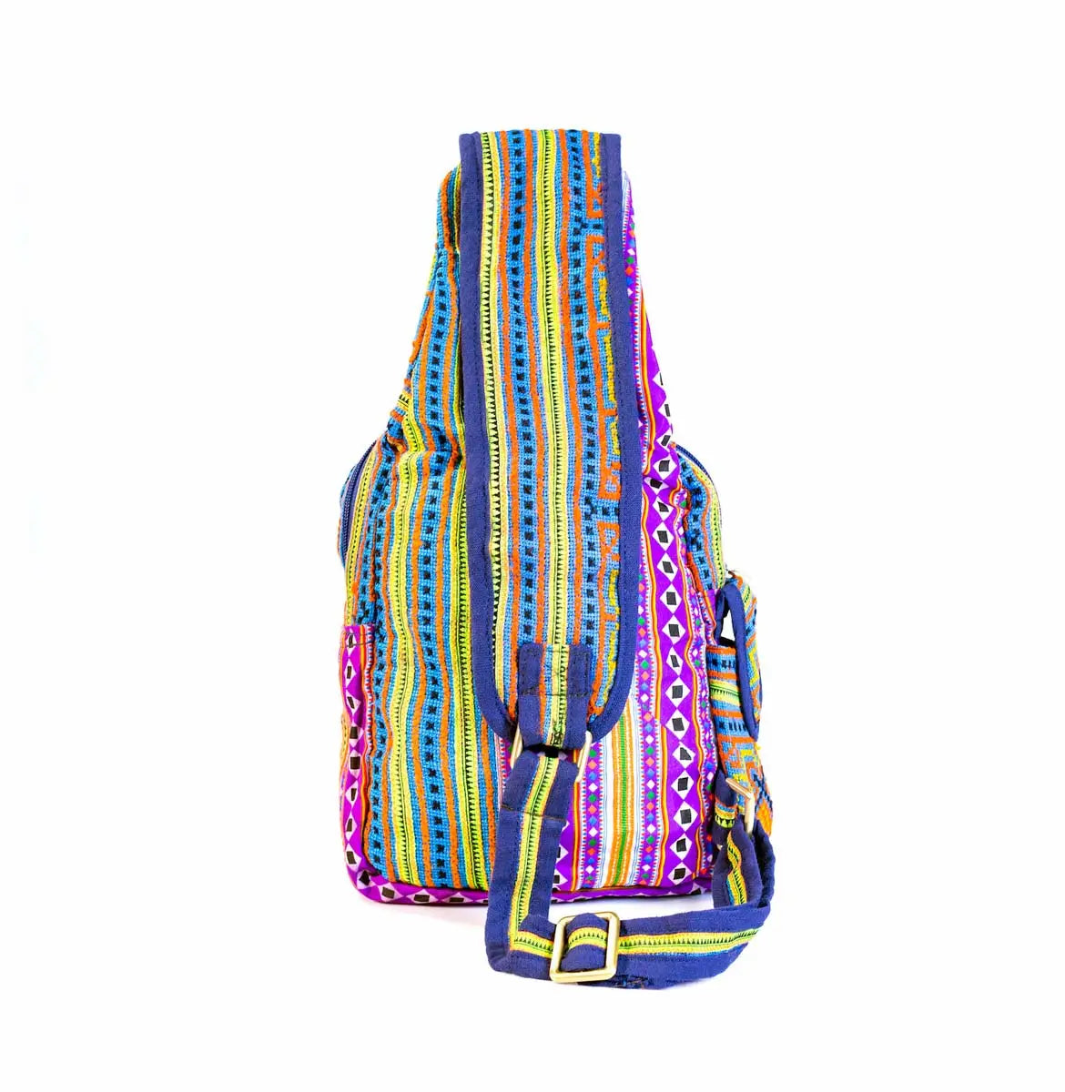 Vindigo tribal hemp backpack multicolor edition side view