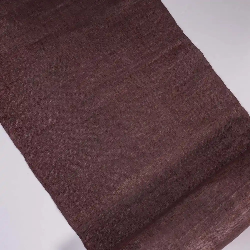 Vindigo natural brown hemp fabric roll partially opened