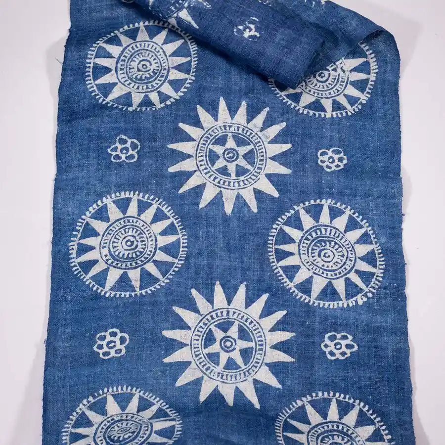 Vindigo indigo fabric roll straight top-down folded view