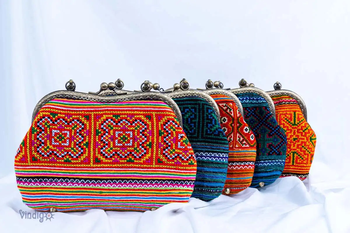 Vindigo collection of vintage embroidered handbags in multiple colors and patterns