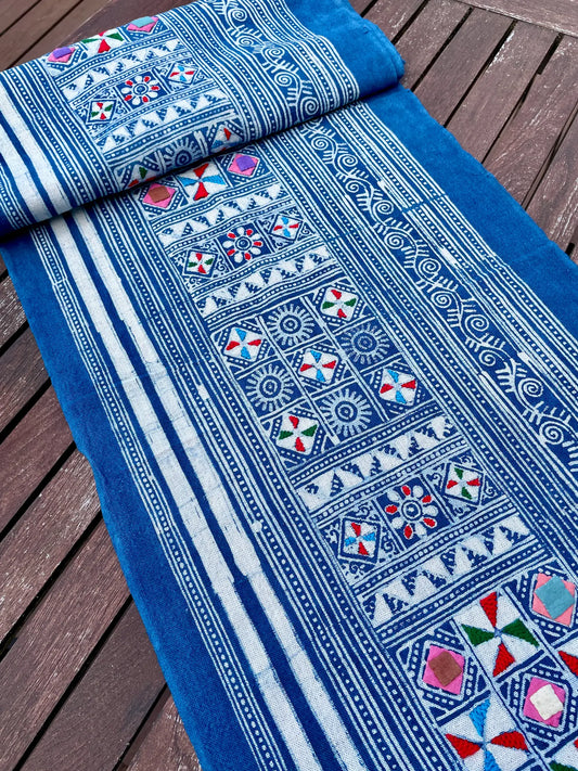 <tc>Handgjort H’mong-batiktyg – Ekologisk indigo och bivaxmönster i bomull</tc>