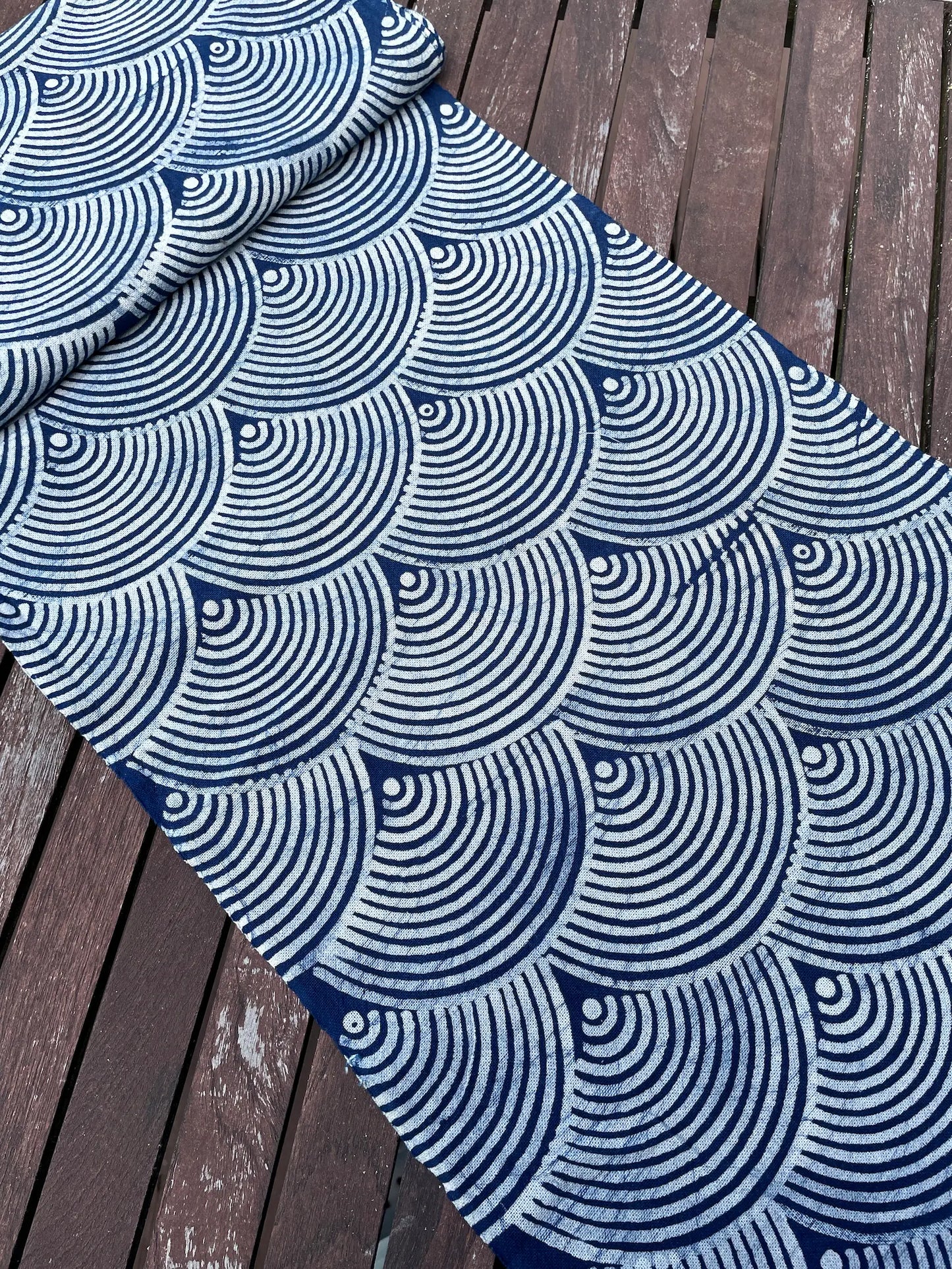 Block print batik, Japanese wave pattern