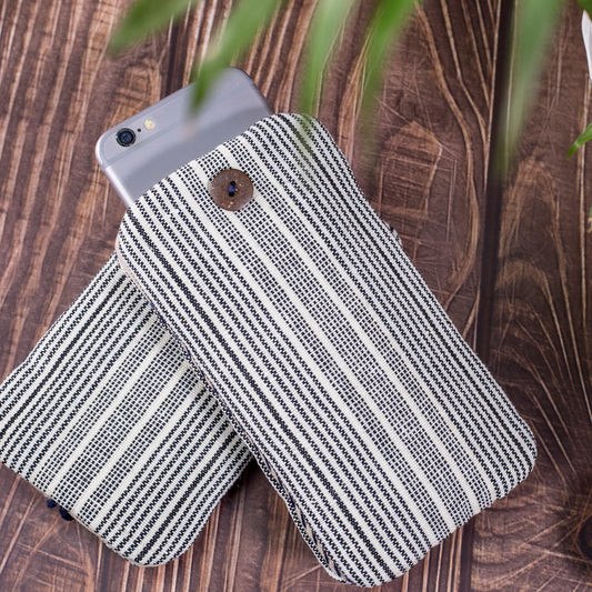 Handwoven phone case / glass case, authentic H'mong fabric, shock absorption layer