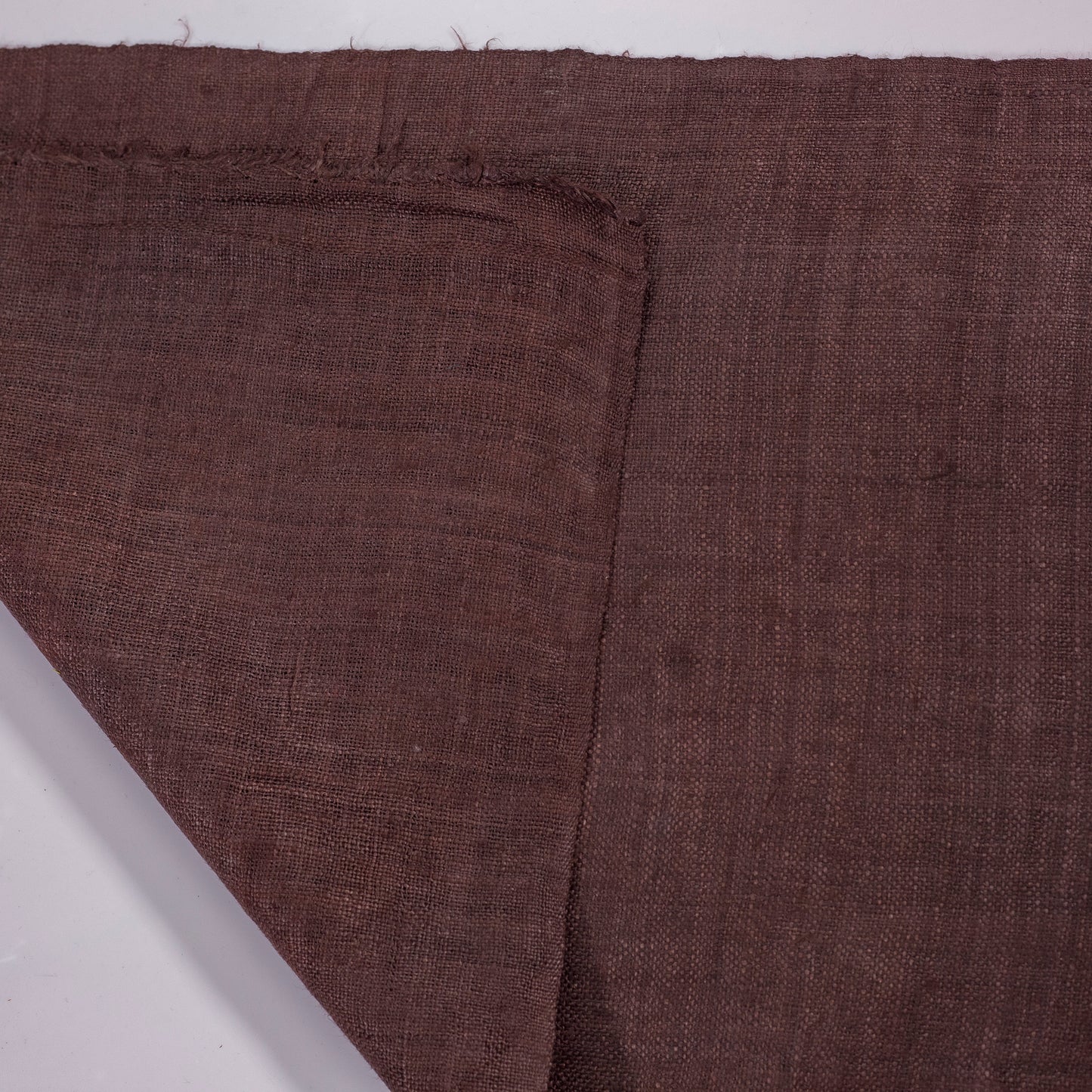 Raw hemp fabric, natural color in DIVINE WINE BROWN