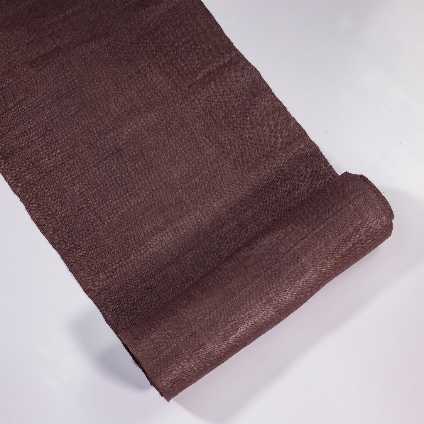 Raw hemp fabric, natural color in DIVINE WINE BROWN