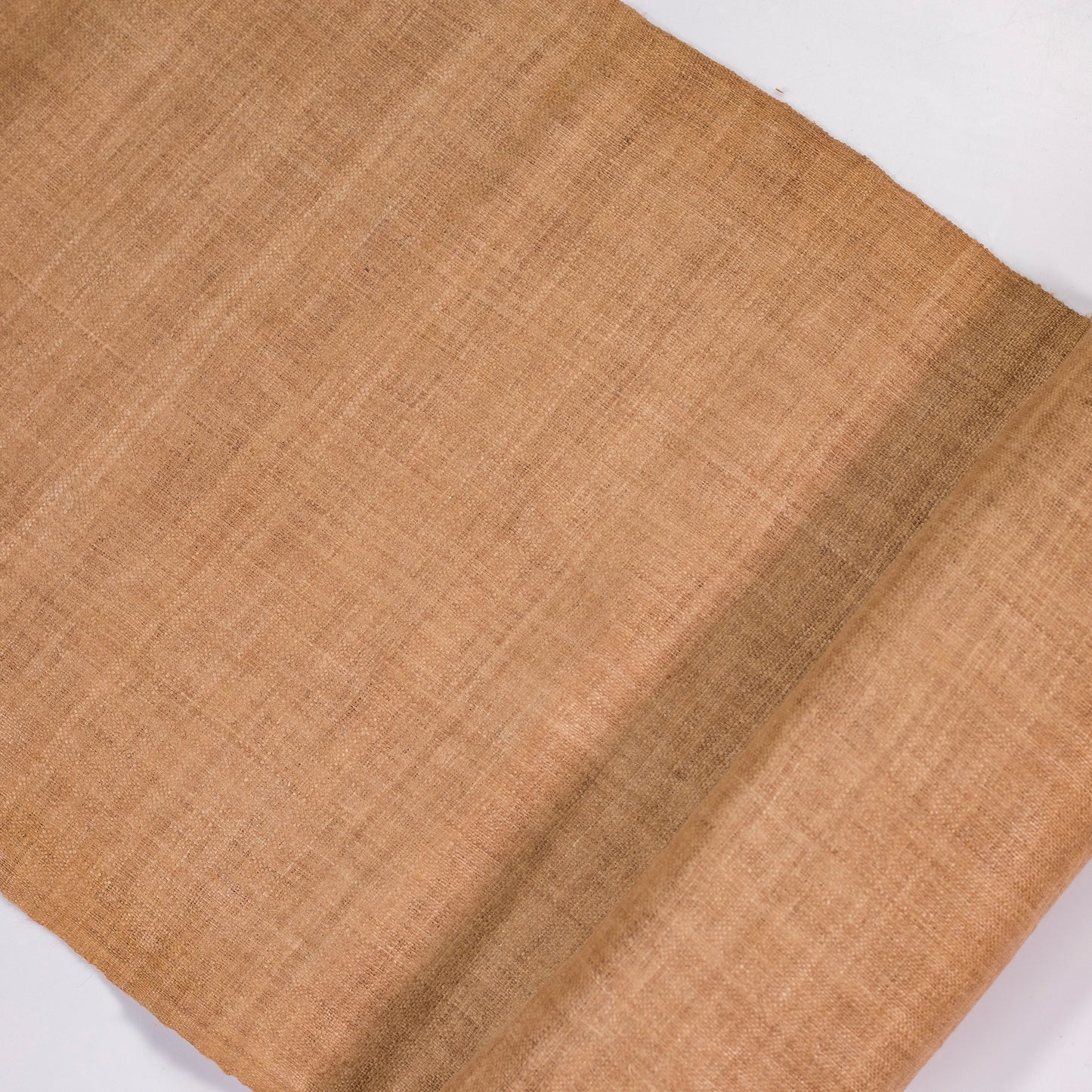 Raw hemp fabric, natural color in LIGHT SEPIA BROWN