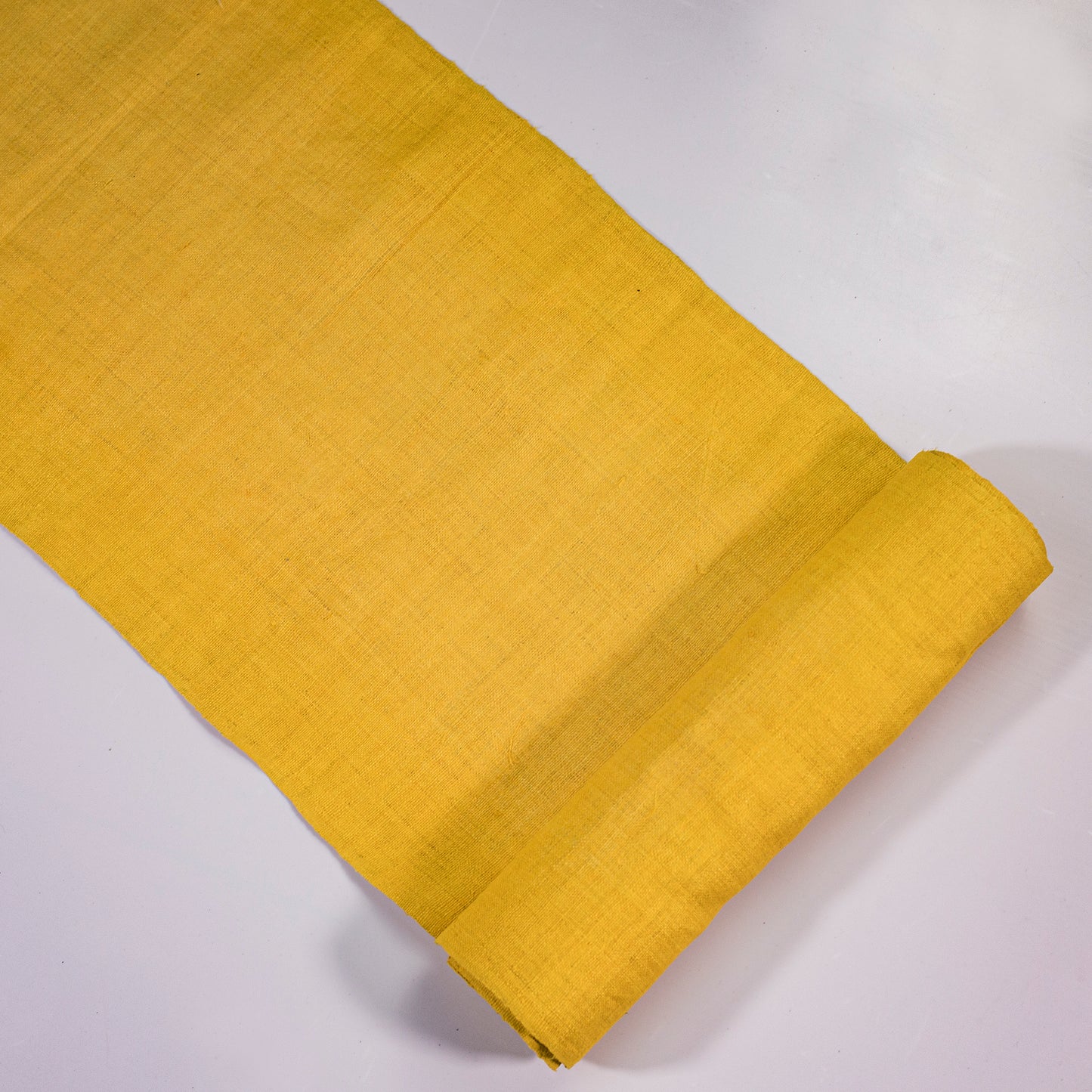 Raw hemp fabric, natural color in YELLOW