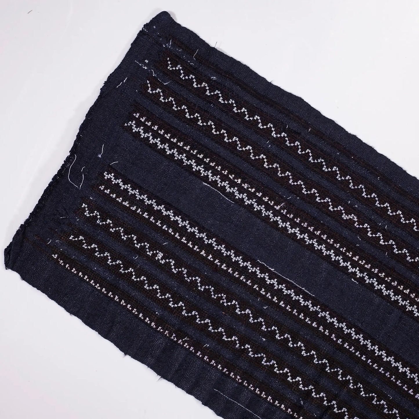 <tc>Handbroderat tyg – Svarta korsstygn med H’mong-mönster</tc>