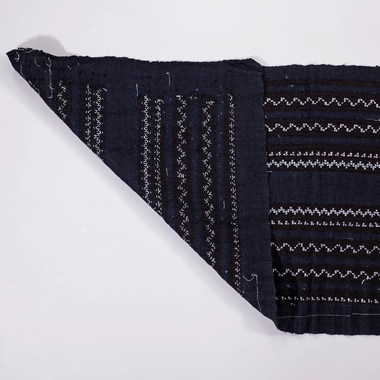<tc>Handbroderat tyg – Svarta korsstygn med H’mong-mönster</tc>