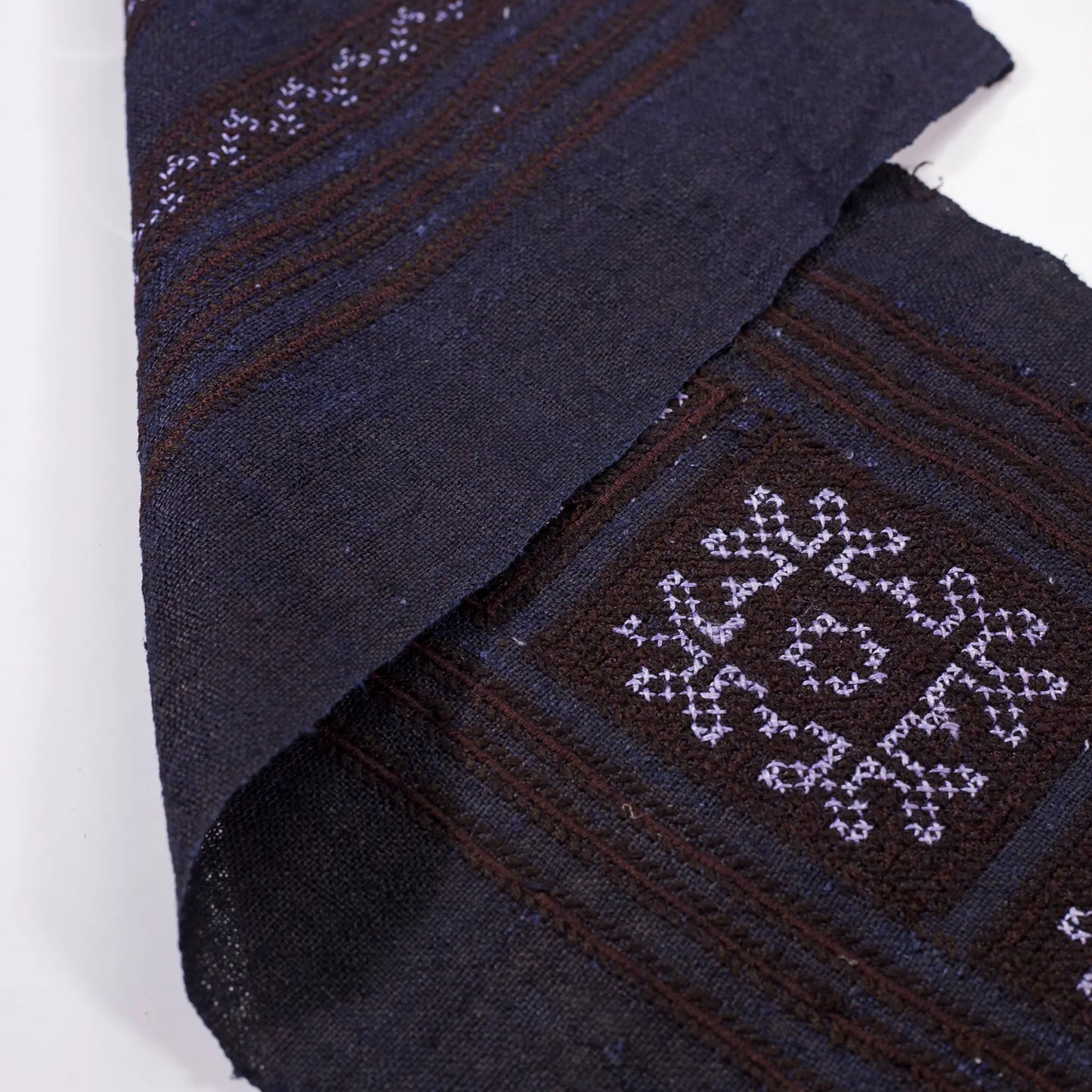 Vintage cross-stitch embroidery roll, square patterns