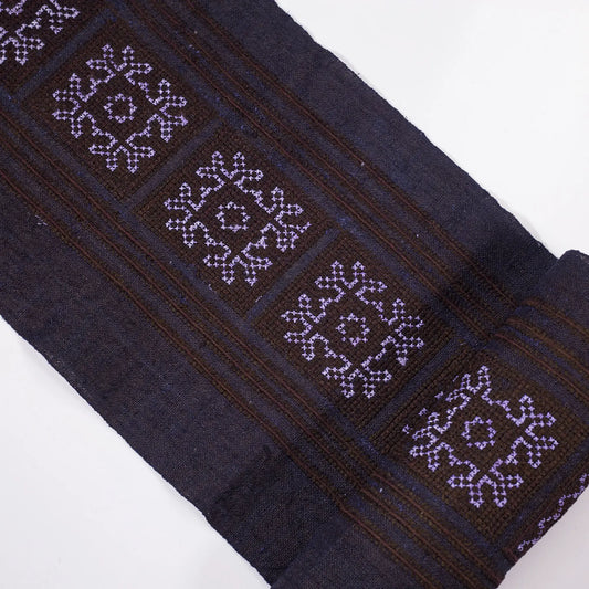 Vintage cross-stitch embroidery roll, square patterns