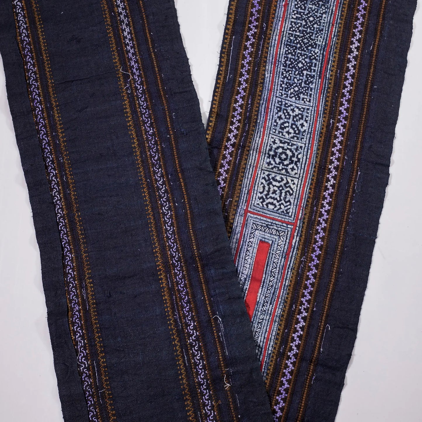 Vintage batik and embroidery roll