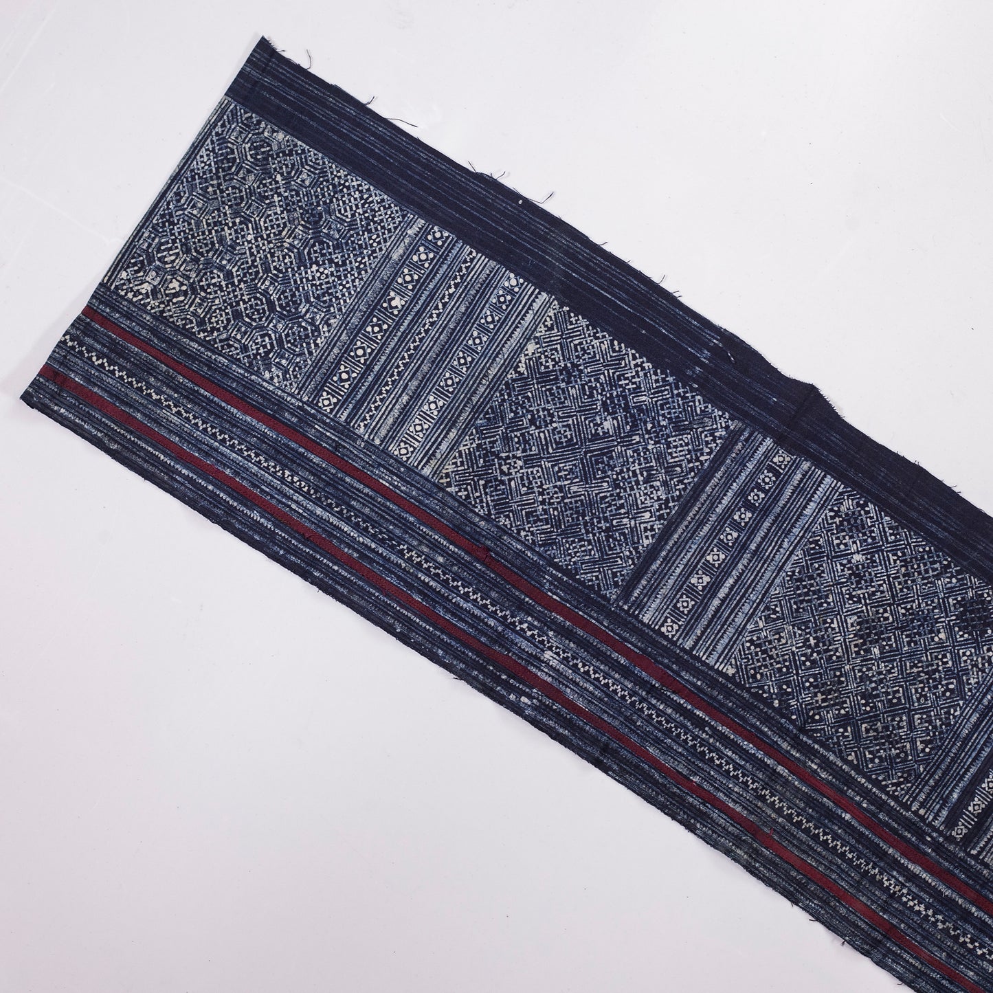 Autentisk Vintage H'mong Hamp Textil - Indigo Batik i bomull