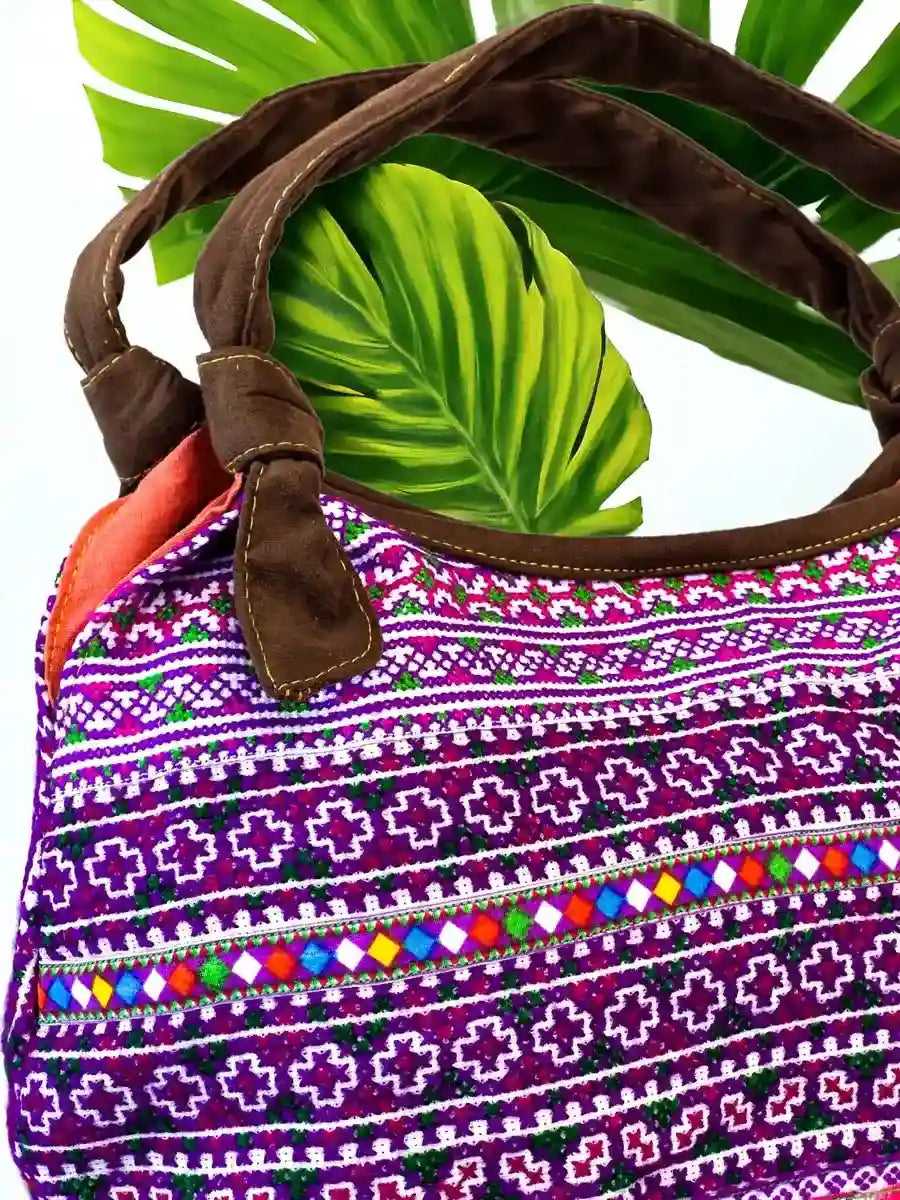 Vindigo handbag purple brown side view