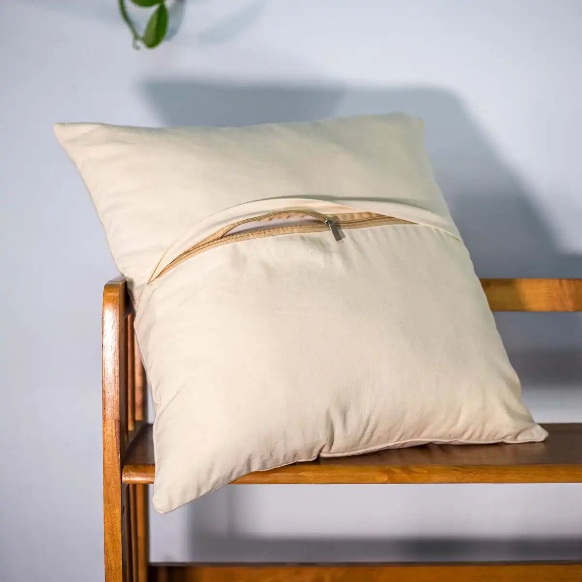 Vindigo cushion cover cream plain back on chair