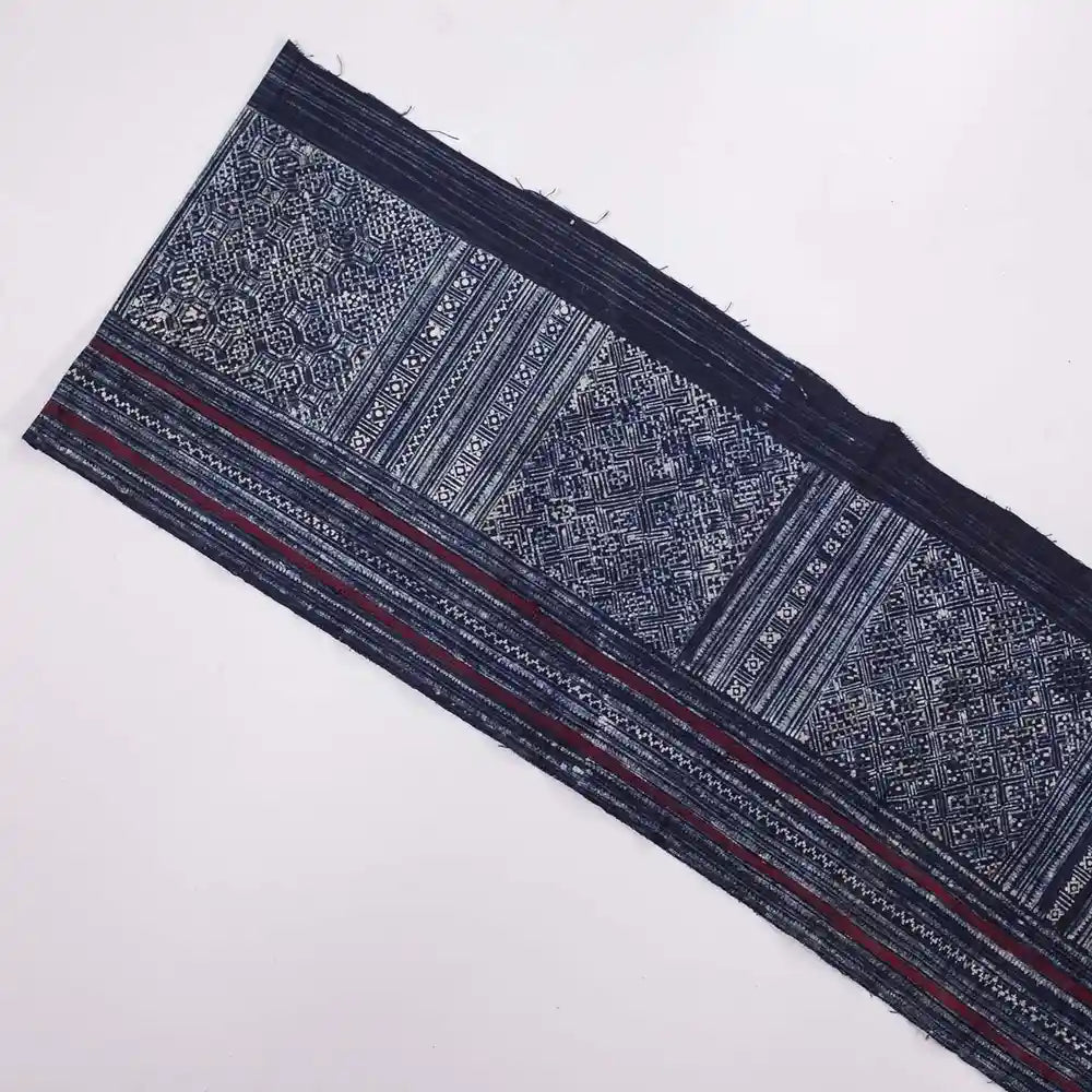 Vindigo fabric indigo ethnic patterned flat view