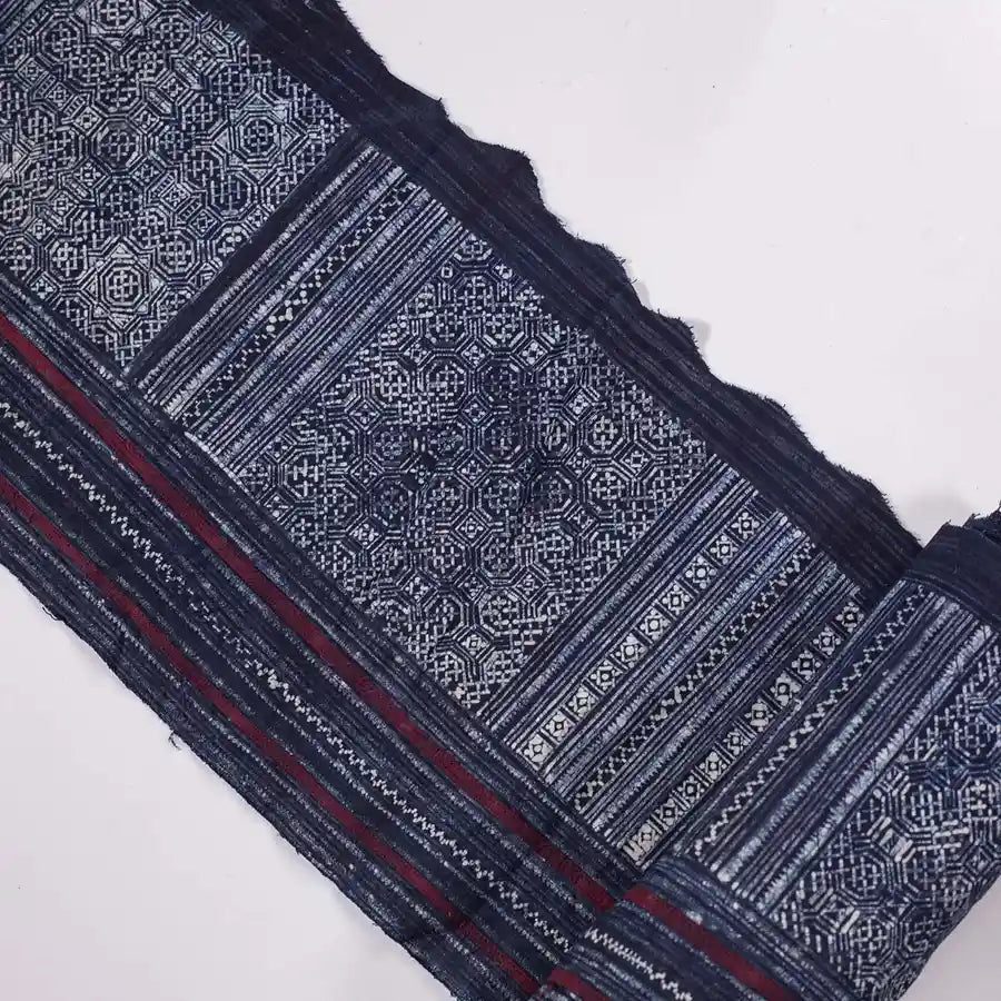 Vindigo fabric indigo ethnic patterned long view