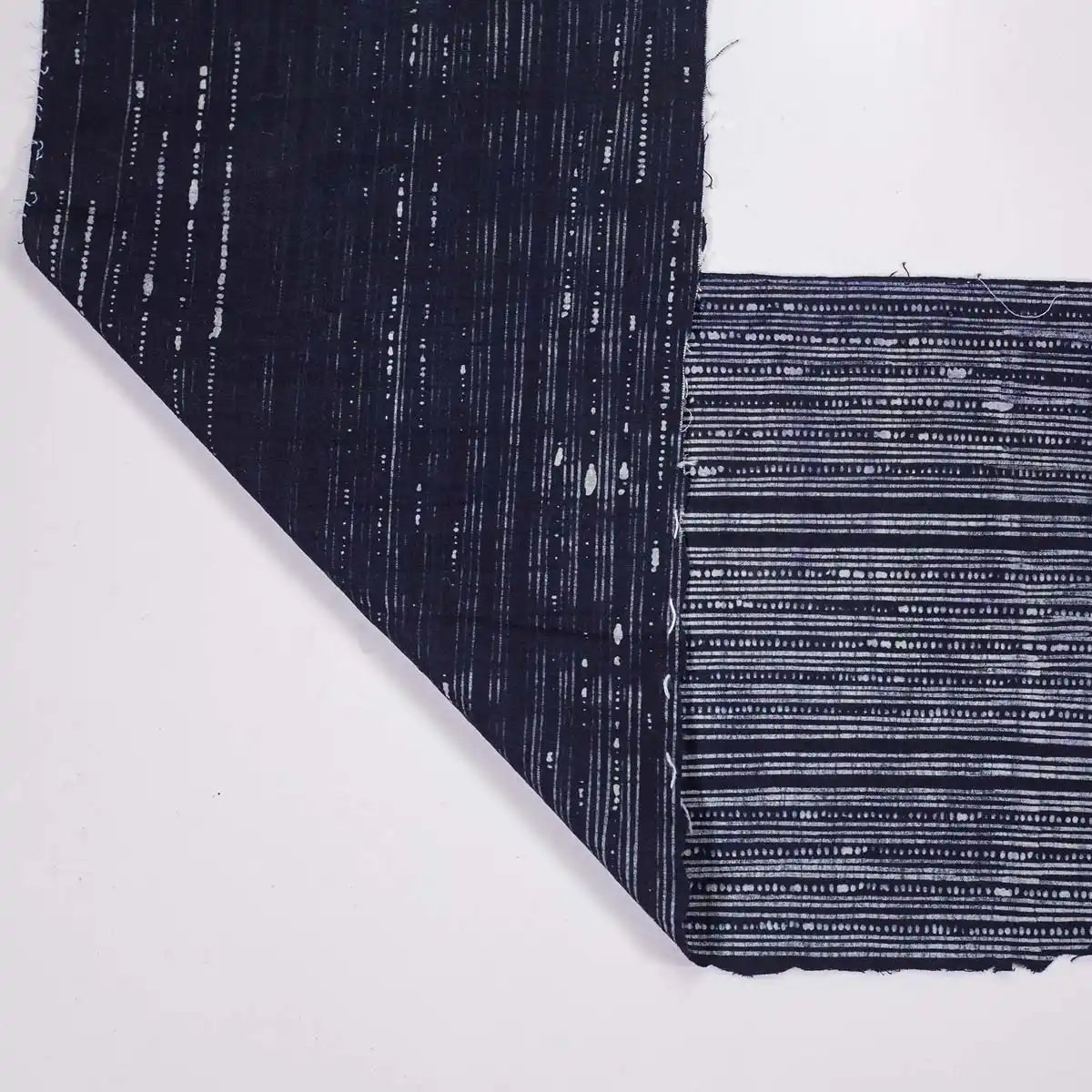 Vindigo fabric indigo handwoven striped close detail