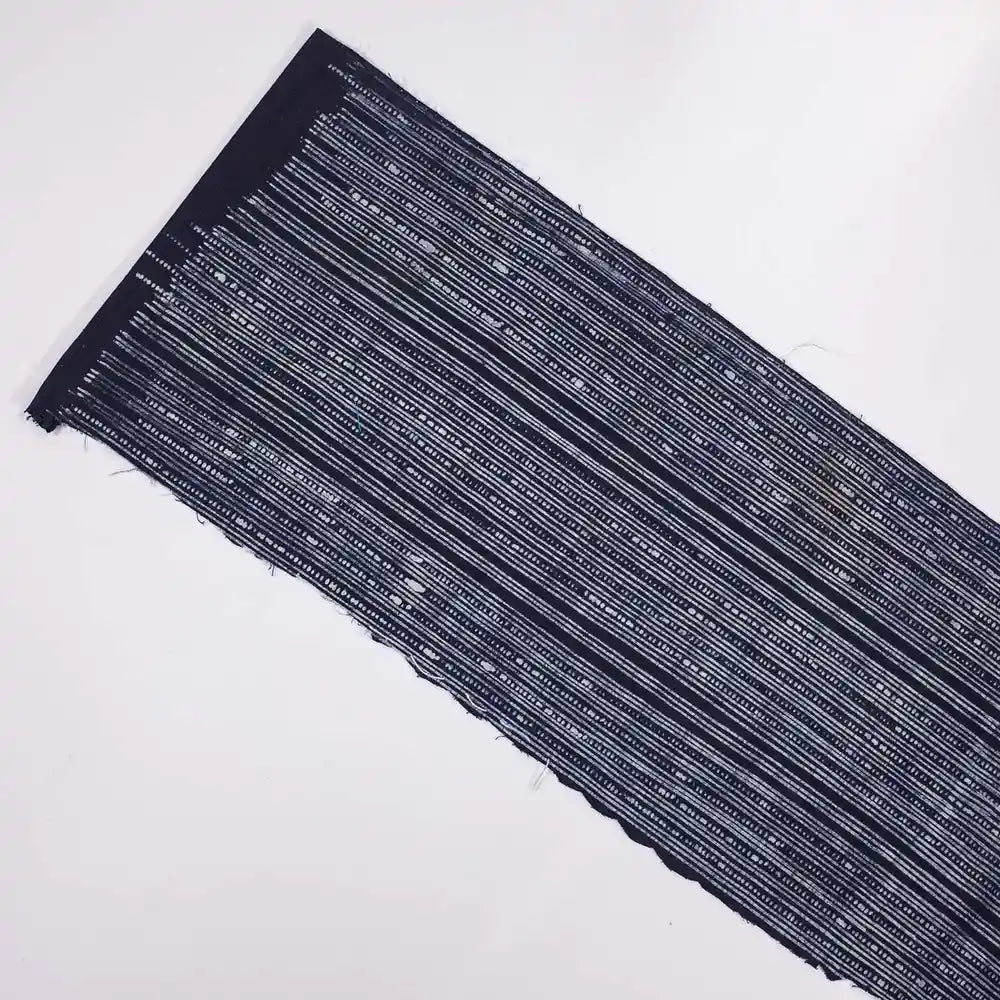 Vindigo fabric indigo handwoven striped flat view