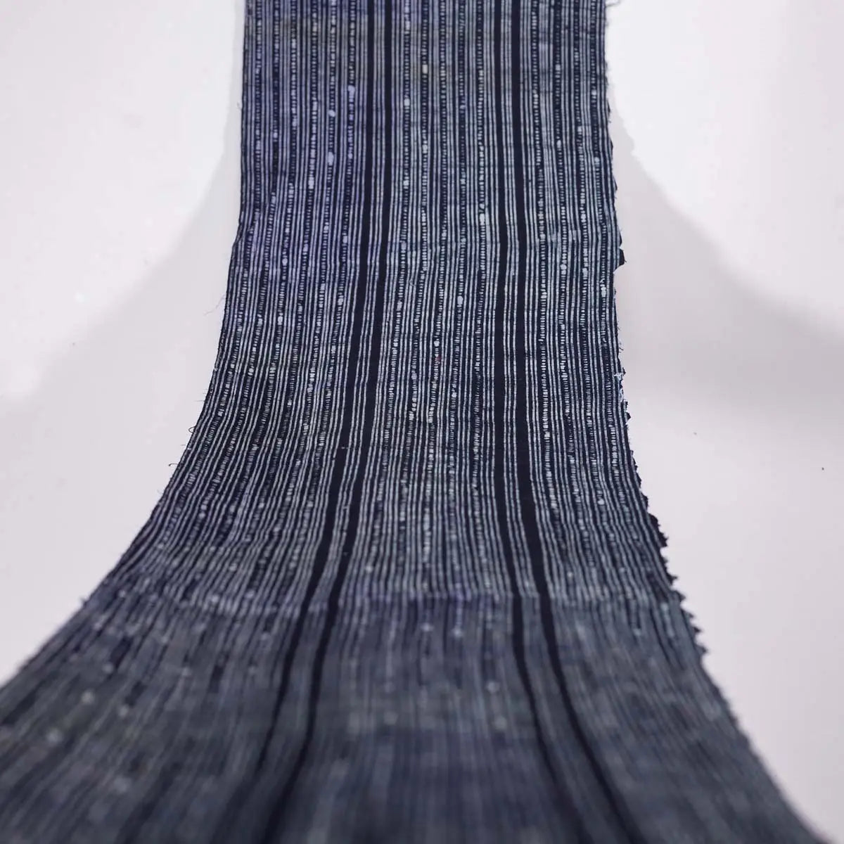 Vindigo fabric indigo handwoven striped long vertical view