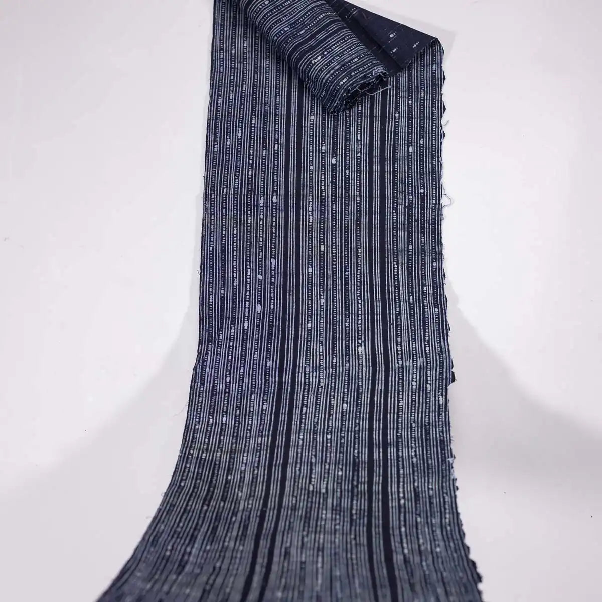 Vindigo fabric indigo handwoven striped extended view