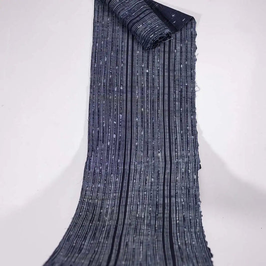 Vindigo fabric indigo handwoven striped extended view