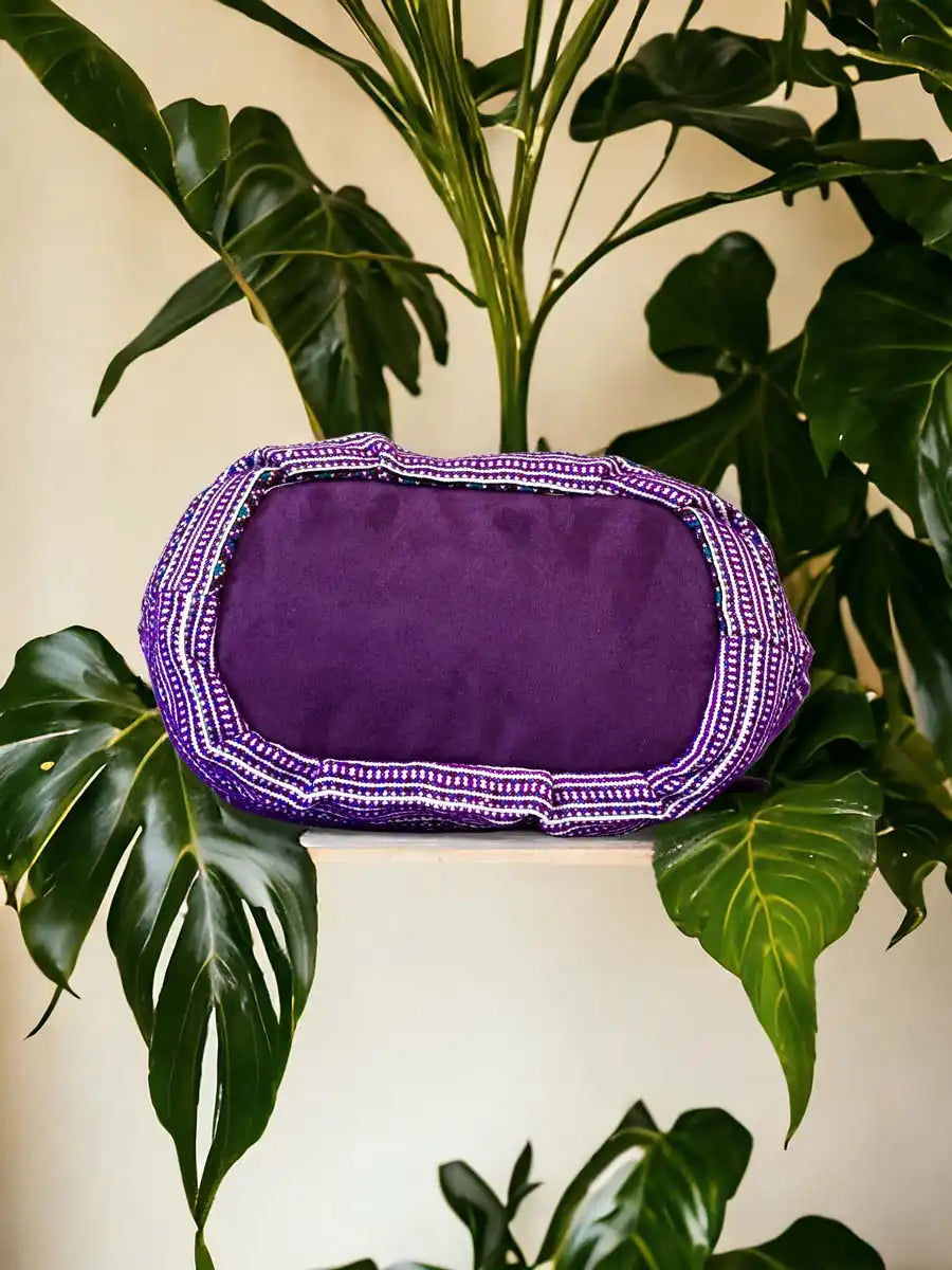 Vindigo handbag purple embroidered bottom view