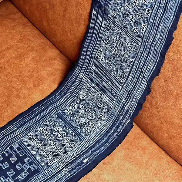 Authentic H'mong batik on cotton - recycled fabric