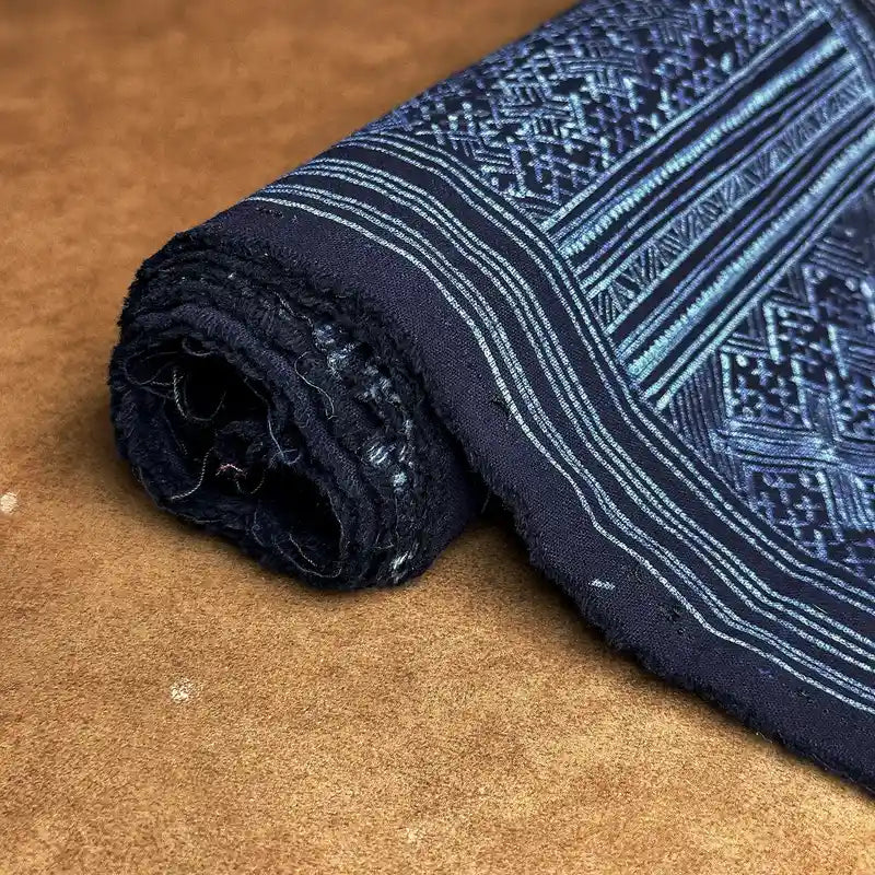 Authentic H'mong batik on cotton - recycled fabric