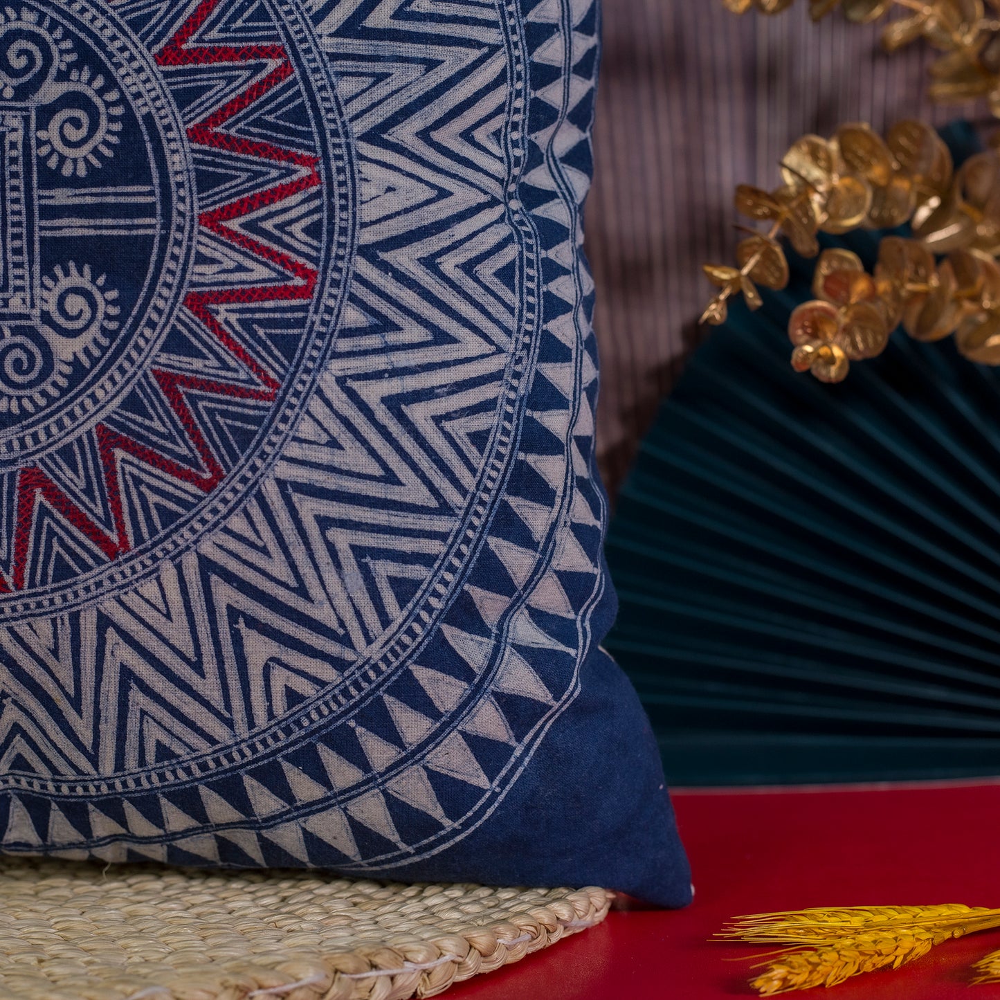 Batik kuddfodral- H'mong mönster, handsydd tygplåsten