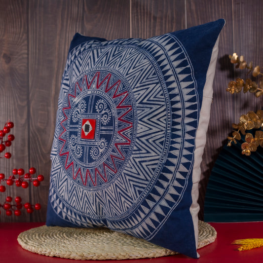 Batik Cushion Cover - H'mong pattern, hand-stitches