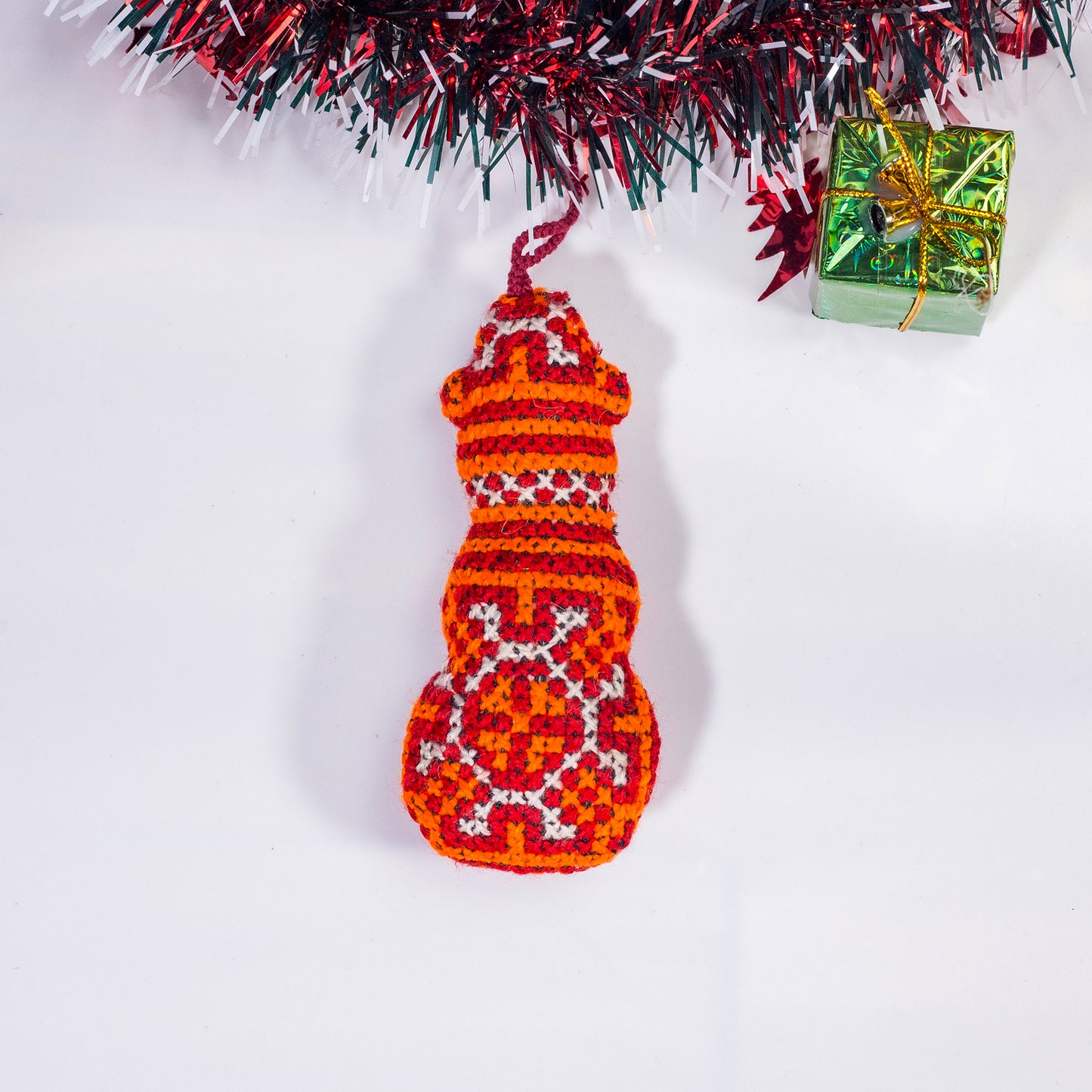 Christmas Tree decor- Red Embroidery