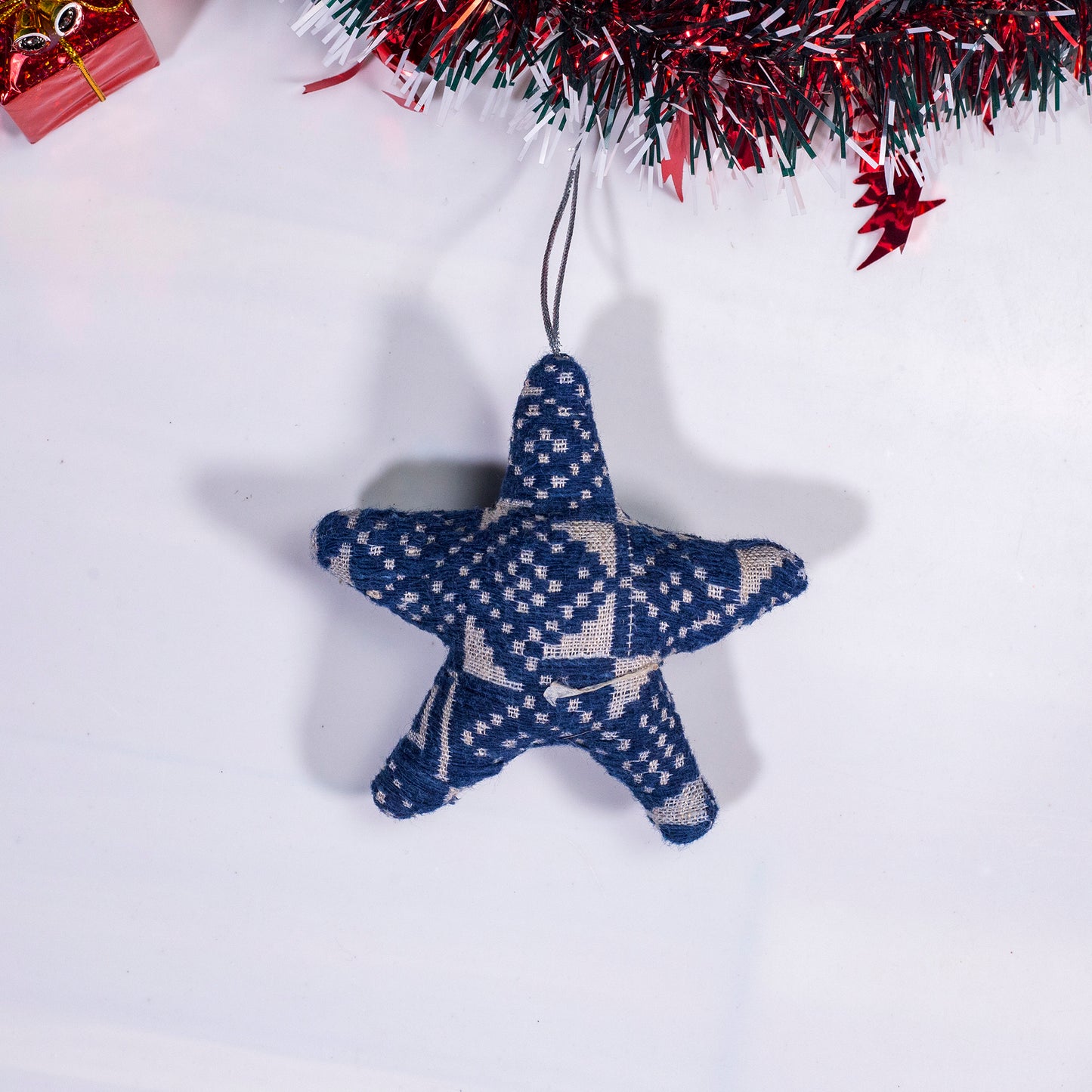 Christmas Tree decor- Blue Hand-woven fabric